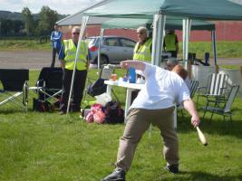 Games for the disabled 2012.

Throwing the Club. A competitor at the Eston Games